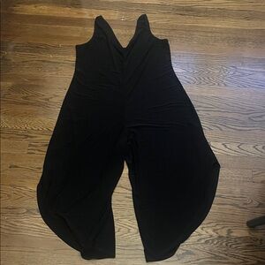 Black Sleeveless V-Neck Wide-Leg Jumpsuit